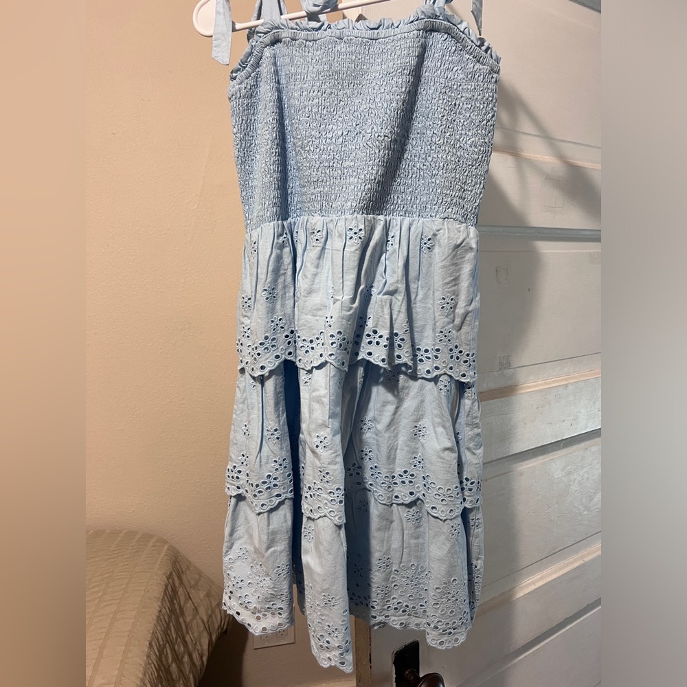 American Eagle Solid Eyelet Smocked Mini - image 2